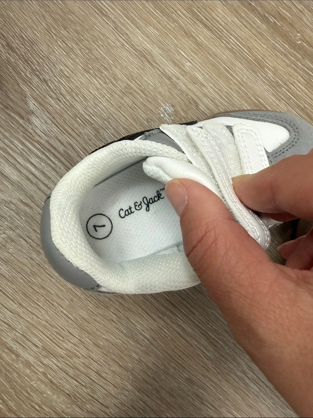 Cat & Jack White and Gray Kids Velcro Sneakers